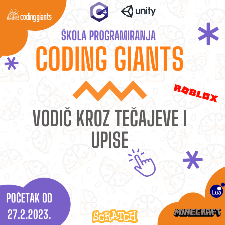 Vodič kroz upise u školi Coding Giants
